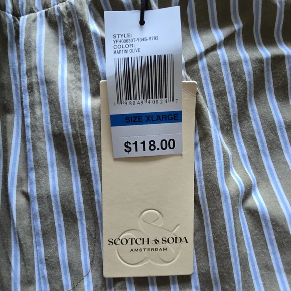Scotch And Soda Striped Brown And Blue Women's Pants Size XL - Picture 7 of 14